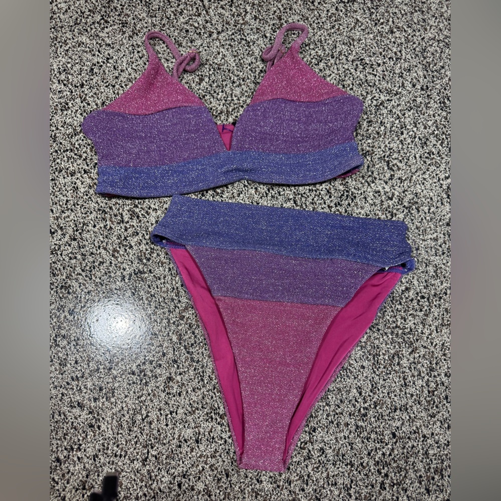 Beach Riot Pink and Purple Bikini